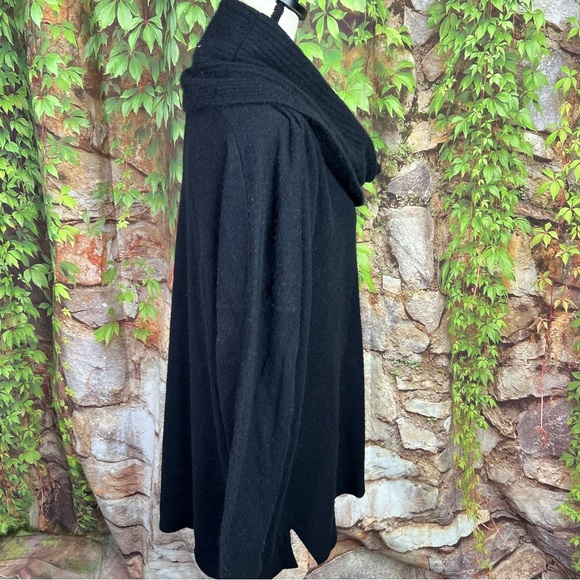 FORTE CASHMERE Quiet Minimalist Oversized Black Cowl Neck Sweater, M - Picture 8 of 10